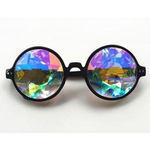 1 Paar Clear Ronde Bril Caleidoscoop Eyewears Kristal Lens Party Rave Zonnebril Vrouwelijke Mannen Bril Party Queen