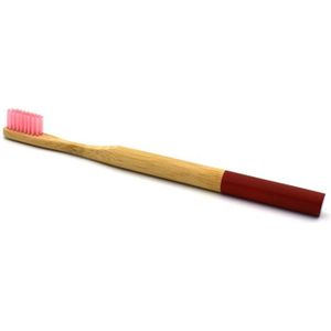 Ronde handvat bamboe tandenborstel kleur haren set voor volwassenen en kinderen