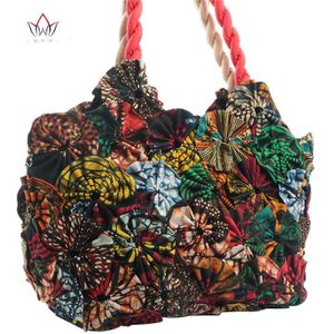 Mode Vrouwen Tassen Bloemen Afrikaanse Handgemaakte Tas Katoen Vintage Print Wax Stof Handtassen Textiel Naaien Patchwork Voor Tassen WYB22