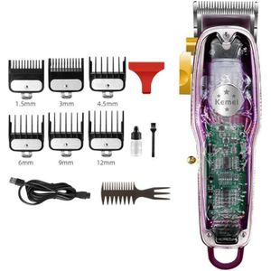 Multifunctionele Duidelijke Mannen Tondeuse 4 Versnellingen Draadloze Tondeuse Kapper Clippers Usb Oplaadbare Voor Home Kapper