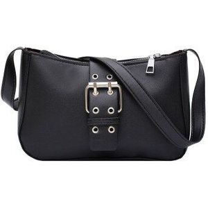 Mara's Dream Solid Color Autumn Retro Cool Style Leather Buckle Versatile Shoulder Bag Tide