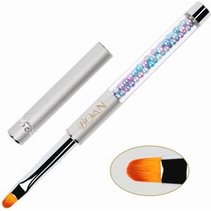 Bqan Zilveren Staaf Kleur Kralen Nail Brush Uv Gel Liner Schilderij Pen Acryl Tekening Borstel Gradiënt Nail Art Manicure Gereedschap