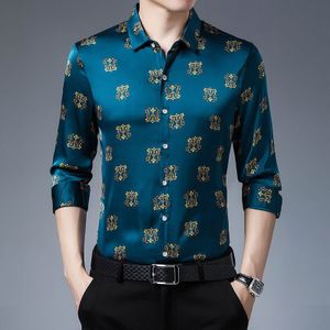 Luxe Crown Print Shirts Voor Mannen Lange Mouw Vintage Koninklijke Gentleman Bisiness Sociale Dress Shirt Mannelijke Blusas Camisas Streetwear
