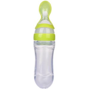 90 ml Veiligheid Siliconen Baby Fles Met Lepel Voedingssupplement Rijstgraangewas Flessen Squeeze Lepel Melk Zuigfles Cup O3
