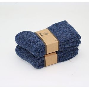 Mannen Winter Warme Wollen Sokken Effen Kleur Harajuku Retro Plus Dikke Badstof Casual Kasjmier Sokken 2 Paar