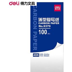 Dely Copy Carbon Papier Dupliceren Papier 100Sheets Dubbelzijdig 32K, kleur Blauw Kantoor School Financiële Schilderen Papier OBN005