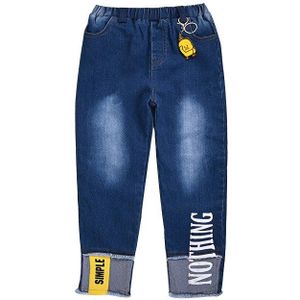 Meisjes Jeans Winter Kleding Plus Fluwelen Warme Bodems Broek Warme Fleece Teen Boy Denim Patch Broek Kinderen Outfit Blauw