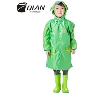 Qian 3-10 Jaar Oude Mode Waterdichte Kids Jongens Meisjes Regenjas Hooded Regen Poncho Cartoon Regenkleding Kinderen Regen jas Pak