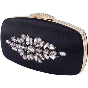 Vintage Groene Doos Tas Vrouwen Clutch Bag Strass Avondfeest Zakken Bolsa Feminina Kristal Koppelingen Elegante Handtas Portemonnee