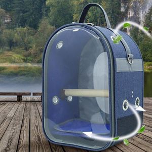 Papegaai Rugzak Huisdier Draagtas Kooi Outdoor Reizen Comfortabele Ademende Transparante Carrier Backbag Ruimte Capsule Met Beugel