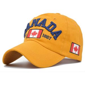 Mannen Baseball Cap Canadese Katoen Vlag Borduren Van Canada Verstelbare Cap Voor Mannen En Vrouwen Blauw Groen Geel Bruin cap