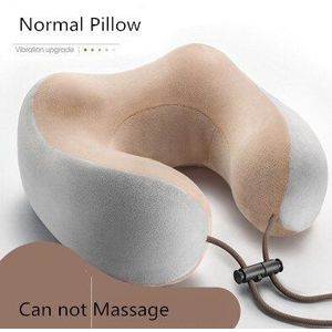 U-vorm Hoofdsteun Massage Nekkussen Memory Foam Filler Oplaadbare Elektrische Travel Office Auto Omhelzing Cervicale Kussen