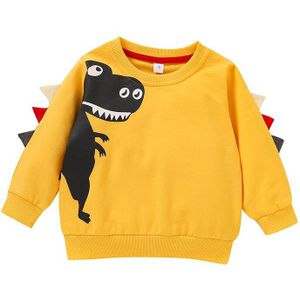 Herfst Peuter Sweatshirt Unisex Geel Baby Boy Prints Trainingspakken 0-4 Jaar Cartoon Krokodil Afdrukken Lange Mouw Top