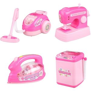 4 Stuks Roze Huishoudelijke Pretend Play Speelgoed Mini Wasmachine Speelgoed Educatief Apparaten Voor Meisje Speelgoed