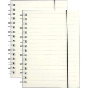 XRHYY Transparante Hardcover Spiraal Notebook Dagboek Schrijven Onderwerp Notebooks College Regeerde 80 Vellen A6 size Kraftpapier (Lijnen)