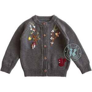 Baby Meisjes Truien Mode Herfst Geborduurd Gebreid Vest voor Meisje Peuter Kinderen Jassen Truien