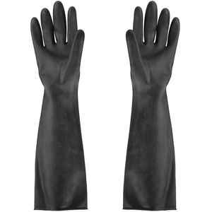 60 cm Veiligheid Handschoenen Elleboog-Lange Industrie Anti Zuur Alkali Chemische Slip Rubberen Werkhandschoenen Veiligheid Handschoen Zwart 23.6 inch