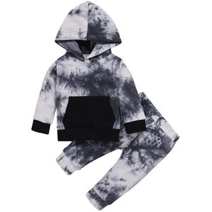 Pasgeboren Baby Kid Baby Meisjes Kleding Tie Dye Set Lange Mouwen Hooded Sweatshirt Tops Broek Baby Jongens Kleding