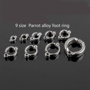 9 size Parrot foot ring activity opening foot ring gray parrot stainless steel foot chain station accessories