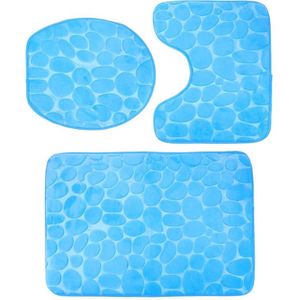 3 Stks/set Badkamer Mat Set Flanel Anti-Slip Keuken Badmat Tapijt Badkamer Toliet Rug Wasbare Tapete Banheiro