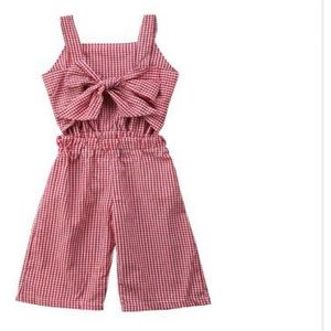 Pudcoco Algehele Broek Baby Meisje Rode Plaid Lange Broek Jumpsuit Kleding Outfits 1-6 T