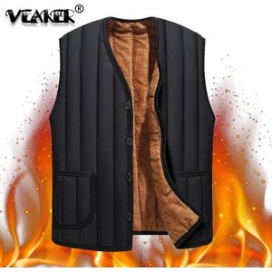 mannen Zwarte Fleece Vest Winter Mouwloze Bovenkleding Warme Fleece voering Vesten Plus Size 3XL