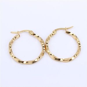 Goud Kleur Vier Maten Grote Oorbellen Ronde Cirkel Hoop Earring Voor Vrouwen Rvs Sieraden Trendy Hip Hop Rock HX35