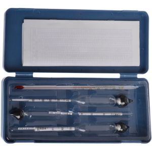 3 Pcs 0-100% Hydrometer Alcoholmeter Tester Set Alcohol Meter + Thermometer Voor Laboratorium