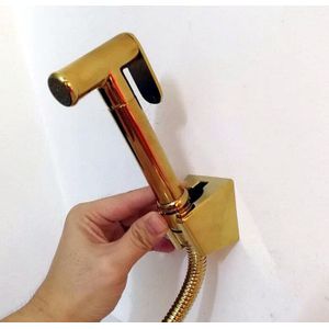 Wc Bidet Sproeier Shattaf Hand Held Hoge Druk Douche Kit Luxe Gouden Badkamer Wc Jet Cleaner Bidet Douchekop GD12