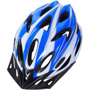 Fietshelm Fiets Mtb Fietsen Adult Verstelbare Unisex Veiligheid Helm (Blauw + Wit)