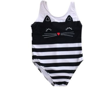 Peuter Cat print Gestreepte Badmode Een stuk bikins Baby Meisjes Badpak badpak schattige Kinderen 1-6Y Zwemkleding Zwemmen Beachwear