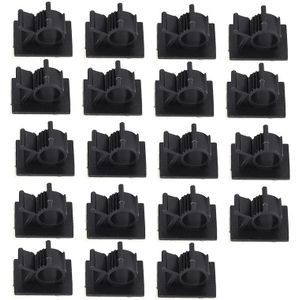20Pcs Zwart Verstelbare Plastic Kabel Klemmen Zelfklevende Auto Kabel Clips Draad Organisator