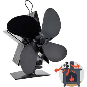 4-Blade Kachel Fan Eco Vriendelijke Stille Warmte Aangedreven Haard Ventilator voor Houtgestookte Ecologische Fan Efficiënte Warmteverdeling
