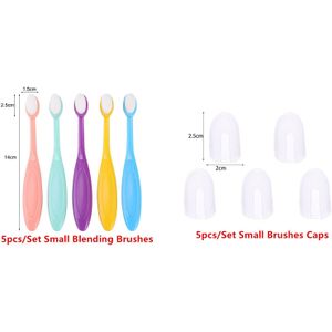 5 Stks/set Kleine Glad Blending Borstels Soft Rainbow Tekening Schilderij Borstels Draagbare Tandenborstel En Caps Inkt Toepassing Gereedschap