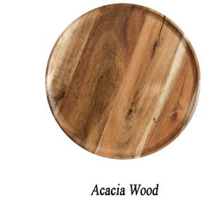 Houten Ronde Lade Rubberwood Acacia Hout Ontbijt Gerechten Japanse Stijl Huishouden Fruitschaal Dessert Borden Houten Schotel