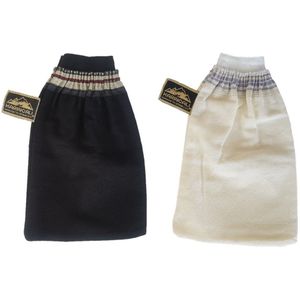 Silky Glows - PLN-AMZ - Exfoliërende Handschoenen - Zwart & Wit - Voor Lichaam