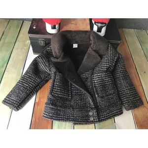 Kindje Harige Jas Winter Overjas Vallen Jongens Plaid Wollen Jas Kinderen Casual Fluwelen Thicked Bovenkleding Kleding X478