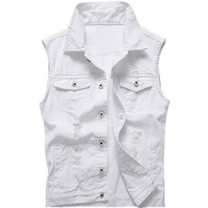 Univos Kuni Mannen Casual Vest Mode Soild Kleur Denim Slim Fit Mouwloze Vesten Big Size 5XL j619