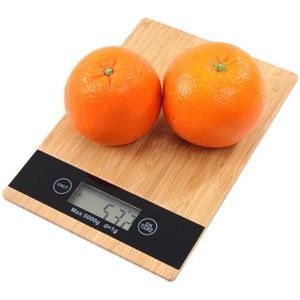 Bamboe Paneel 5Kg 1G Elektronische Keukenweegschaal Creatieve Bamboe Panel Keuken Schaal Voedsel Geneeskunde Weegschaal Nieuw