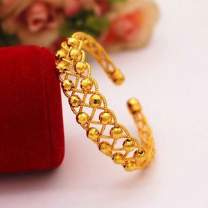Winkelen Gold Filled Armbanden Voor Vrouwen, Puur Goud Kleur Wedding Bangle, Vrouwen Sieraden Accessoires