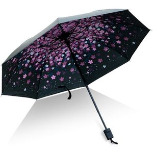 Top Paraplu Mannen Regen Vrouw Winddicht Grote Paraguas 3D Bloemenprint Sunny Anti-Zon 3 Opvouwbare Paraplu Outdoor parapluie