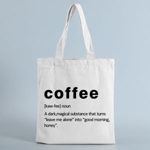 Koffie Definition Mode Canvas Boodschappentas Vrouwen Draagtas Korea Originele Leuke Meisje Scholieren Schoudertassen Reistas