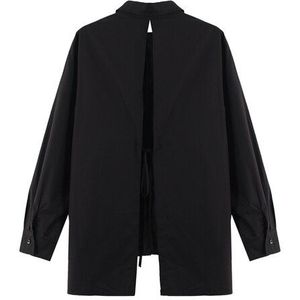 Xitao Off Shoulder Blouse Mode Vrouwen Zwart Wit Backless Kleine Verse Casual Stijl Herfst Minderheid Shirt DZL1675
