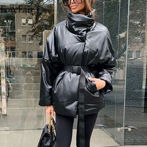 Forefair Kaki Zwart Met Lange Mouwen Vrouwen Oversized Parka Riem Jassen Herfst Winter Casual Solid Pocket Parka Jassen