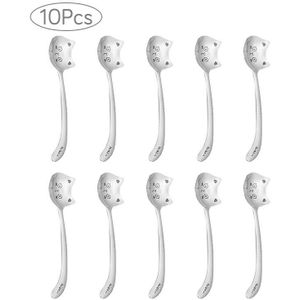 10 Stuks Leuke Kat Koffie Lepel 304 Rvs Kat Lepel Theelepel Lange Handvat Bestek Servies Koffie Accessoires
