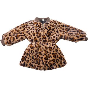 XINBAO Leopard kids faux fur jassen Baby meisje winterjas Mode Dikke kinderen Warm peuter Jassen bovenkleding