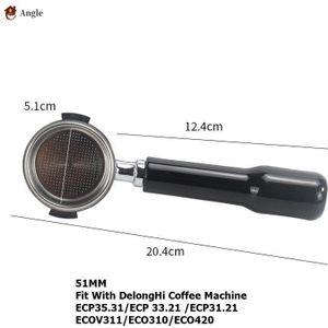 Koffie Filterhouder 51Mm Voor Delonghi Dedica EC680 EC685 Eco310 Ecp35.31 ECOV311 Bco420 Rvs بورتافلتر ديلونجي