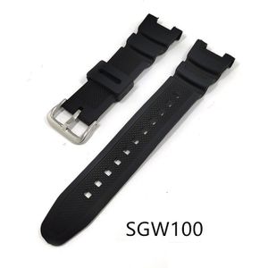 Horloge Accessoires Pu Horlogeband Voor Casio G Shock Sgw100 SGW-100 Sport Strap SGW-100-1V SGW-100-1VDF Waterdichte Rubberen Armband