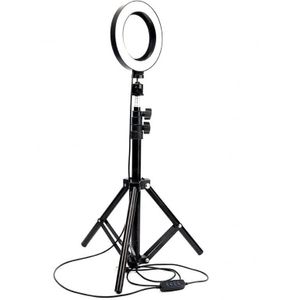 16Cm 6 Inch Led Ring Licht Vullen Kits Dimmen Led Statief Stand Usb-poort Opladen 360 ° Bal-hoofd Voor Camera Photo Studio Selfie