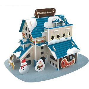 Kartonnen Model 3D Puzzel Kerst Kerstman Boom Puzzel Kids Educatief Speelgoed Volwassen Collectie Christmas